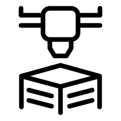 3d printer creating a cube using modern technology vector image