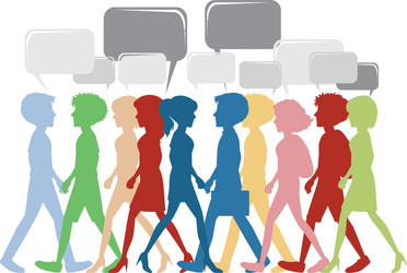 a template with people and empty callouts vector image