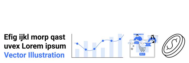 analyzing sales data with graphs and online vector image