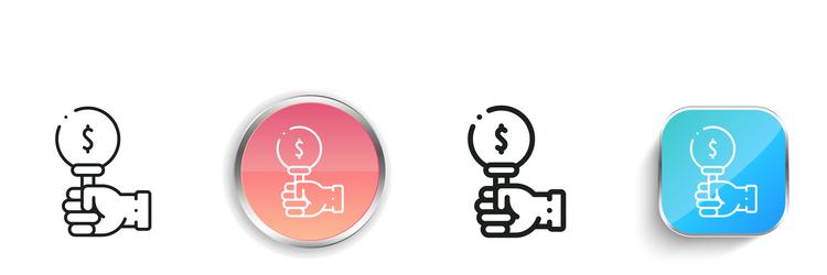 bid icon thin linear regular and button style vector image