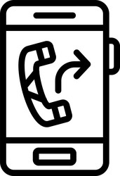 call forwarding linear style icon design vector image