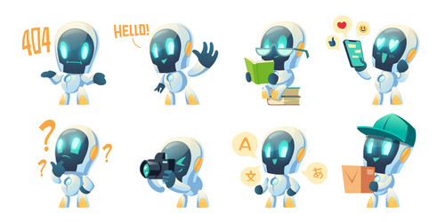 Funny Chatbot Robot - 404 Error vector image