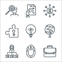 life skills line icons linear set quality vector image