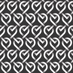 Monochrome seamless pattern of loops shaped vector