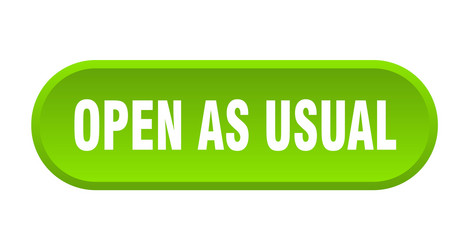 open as usual button rounded sign on white vector image