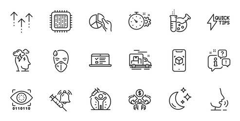 outline set of quickstart guide sick man vector image