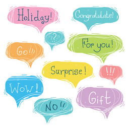 set of speech bubbles with text vector