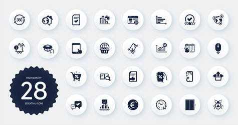 set of technology icons such as checked file vector image