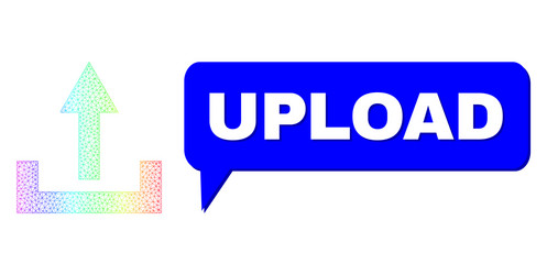 spectrum mesh gradient upload icon and chat vector image