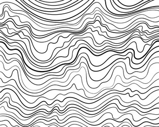 Wave lines pattern black wavy isolated vector