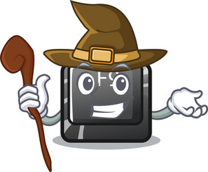 Witch button f9 in character shape vector