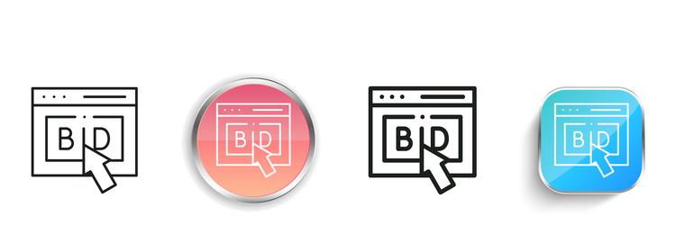 bid icon thin linear regular and button style vector image