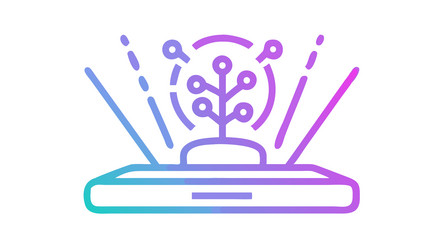 digital brain growth ai neural network vector image