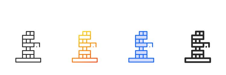 Jenga Block Game Icon vector image