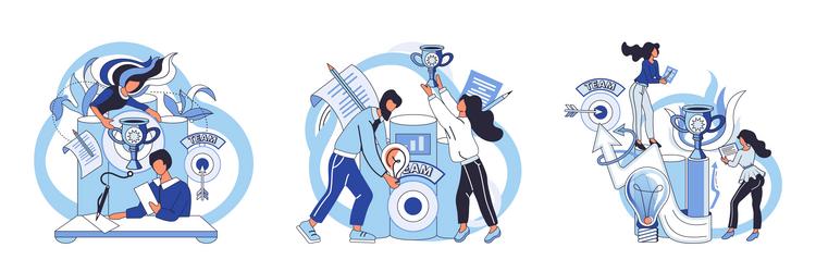 team solving complex problems teamwork metaphor vector image