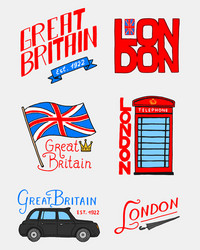 British logo symbols badges or stamps emblems vector