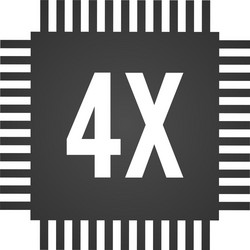 cpu central processing unit 4x speed computer vector image
