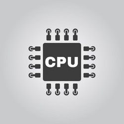 cpu icon microprocessor and processor symbol vector image