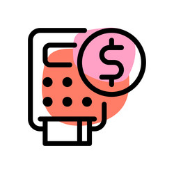 Debit card machine used for prepaid transactions Vector Image