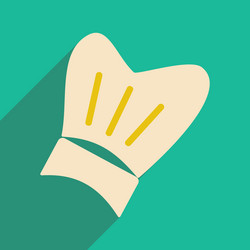 flat with shadow icon and mobile application chef vector image
