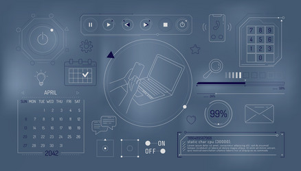 set of infographic elements about computer vector image