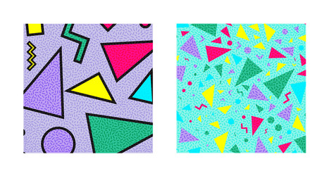set retro vintage 80s or 90s fashion style vector image