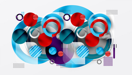 abstract composition circles lines shapes overlap vector image