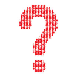 binary code question mark vector image