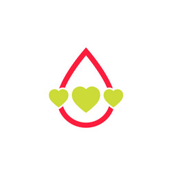 blood donation logo with hearts vector