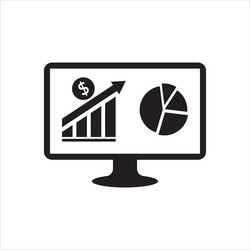 financial analytic chart graphs on computer vector image