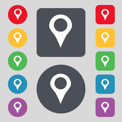 map pointer gps location icon sign a set of 12 vector image