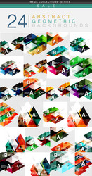 Mega collection of 24 low poly triangle abstract vector