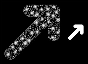 polygonal 2d mesh move up right with light spots vector image