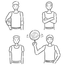 set basketball player vector image