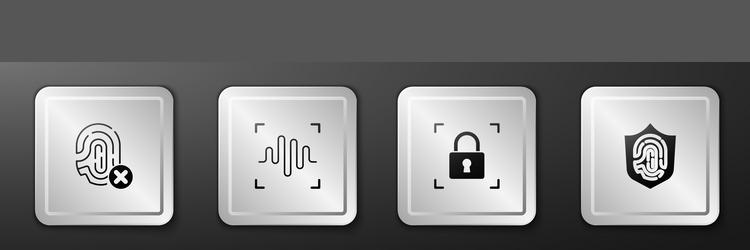 set rejection fingerprint voice recognition vector image