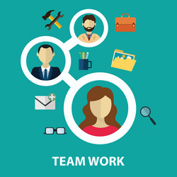 Social network and teamwork concept for web vector