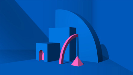 abstract 3d objects or elements installation vector image
