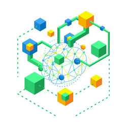 isometric brain development concept creating neur vector image