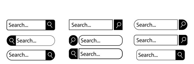 search bar icon computer interface form vector image