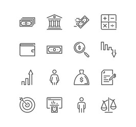 Set of finance related icons vector