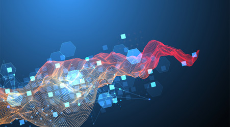 abstract wave is made in a frame style vector image