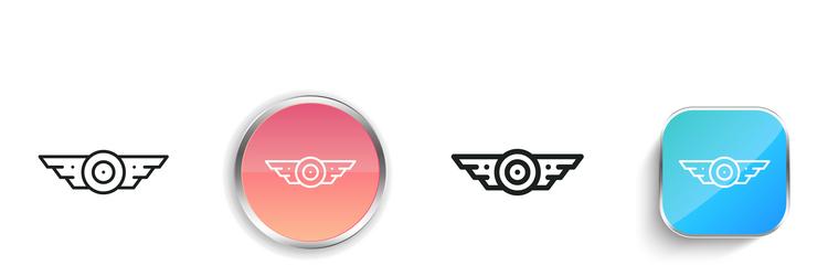 aviation icon thin linear regular and button vector image