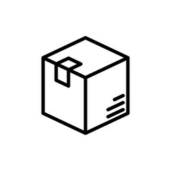 Delivery box flat simple icon postal container vector