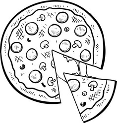 doodle pizza vector