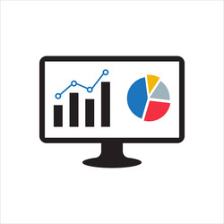 financial analytic chart graphs on computer vector image