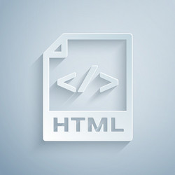 paper cut html file document download button vector image