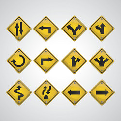 Road sign glossy setof Royalty Free Vector Image