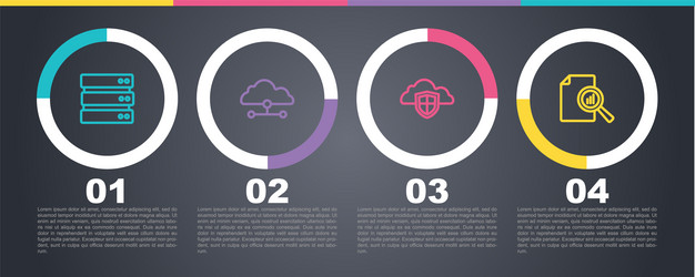 set line server network cloud connection vector image