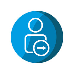 user with right arrow icon next symbol simple vector image
