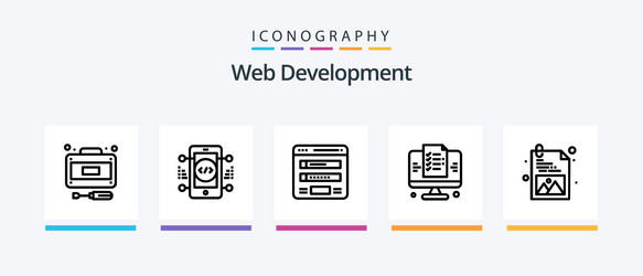 web development line 5 icon pack including reload vector image